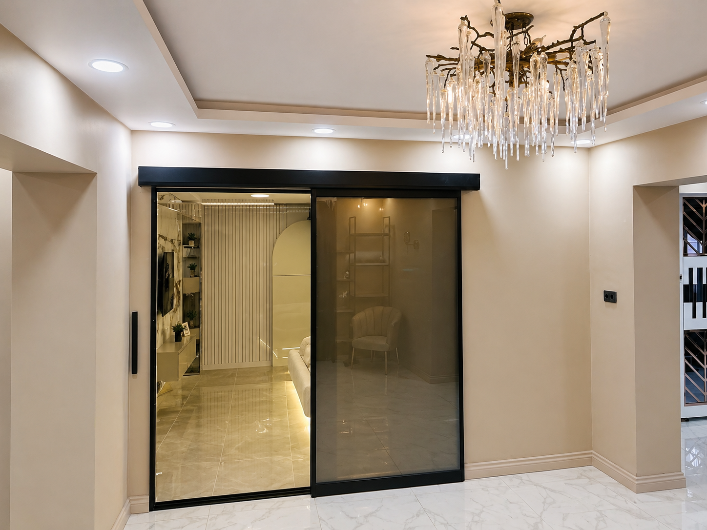 Otomatik Sensörlü Cam Kayar Kapı Sistemi